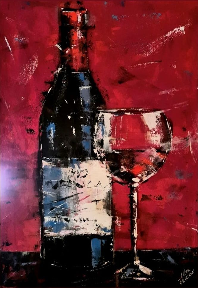 ArteDiAlina.com painting: Il vino della dea / Goddess Wine
